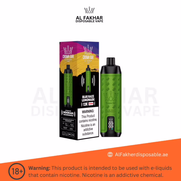 Al Fakher Crown Bar 12000 Puffs Blue Razz Lemonade