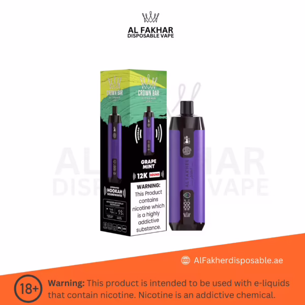 Al Fakher Crown Bar 12000 Puffs Grape Mint