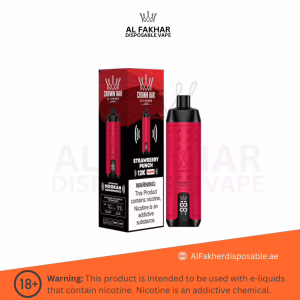 Al Fakher Crown Bar 12000 Puffs Strawberry Punch