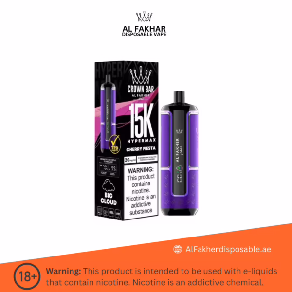 Al Fakher Crown Bar Hypermax 15000 Puffs Cherry Fasta