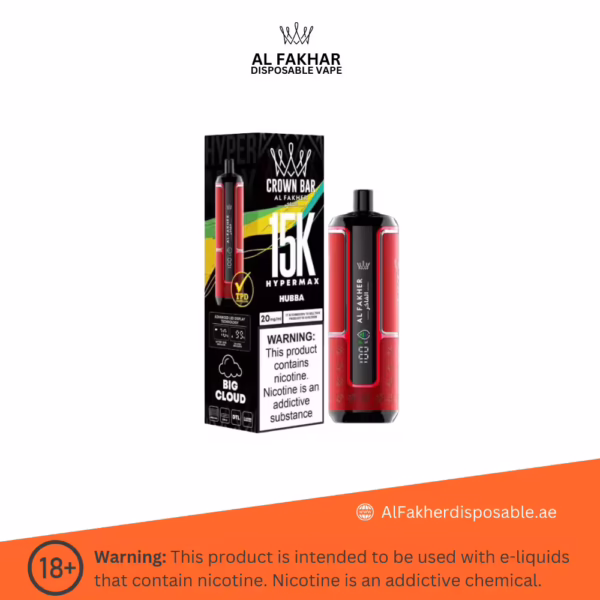 Al Fakher Crown Bar Hypermax 15000 Puffs Hubba
