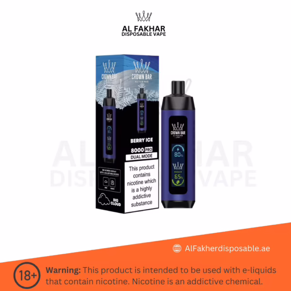 Al Fakher Crown Bar Pro 8000 Puffs Berry Ice