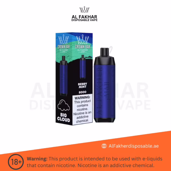 Al Fakher Crown Bar Pro 8000 Puffs Berry Mint