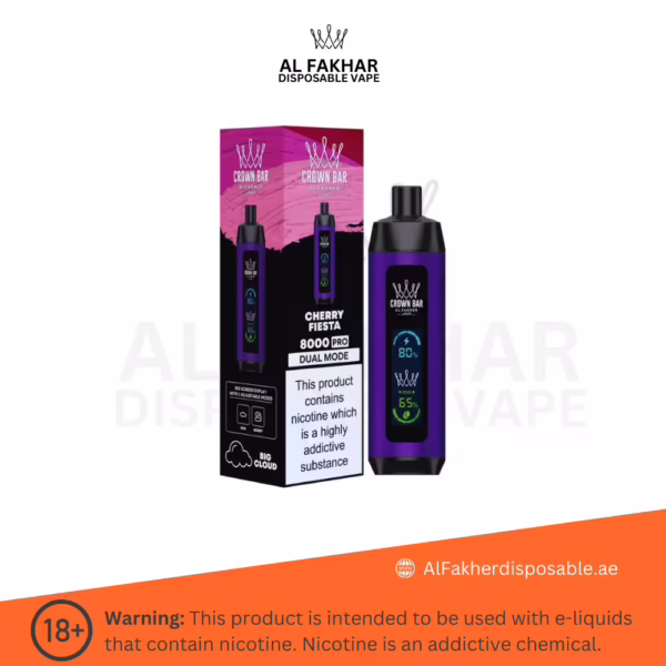 Al Fakher Crown Bar Pro 8000 Puffs Cherry Fiesta