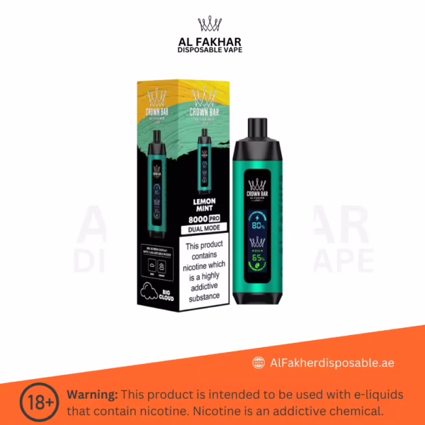 Al Fakher Crown Bar Pro 8000 Puffs Lemon Mint