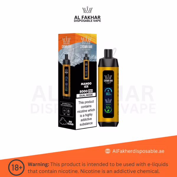 Al Fakher Crown Bar Pro 8000 Puffs Mango Ice