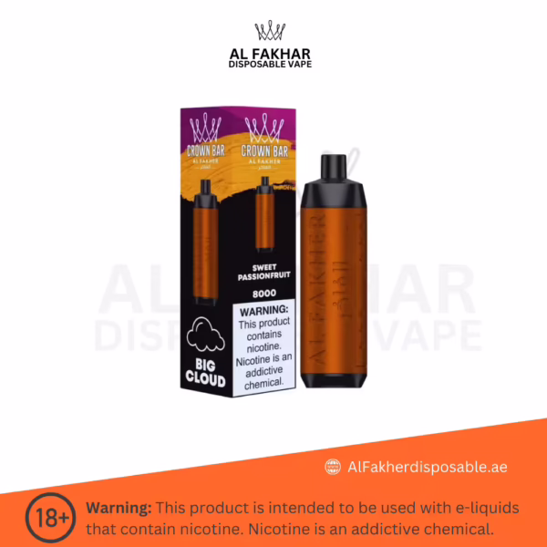 Al Fakher Crown Bar Pro 8000 Puffs Sweet Passionfruit